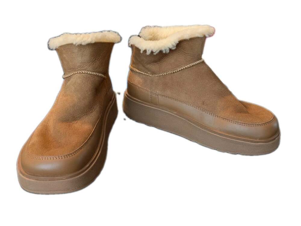 FitFlop Gen-FF Ultra-Mini Double-Faced Shearling Boots Size 7.5 Chestnut
